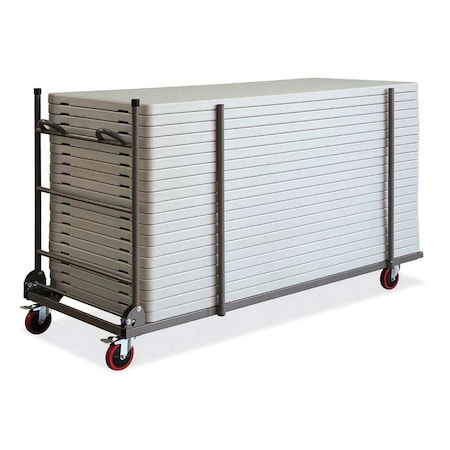 Officesource Blow Molded Folding Tables Rectangular Table Cart OSFTD3502GR